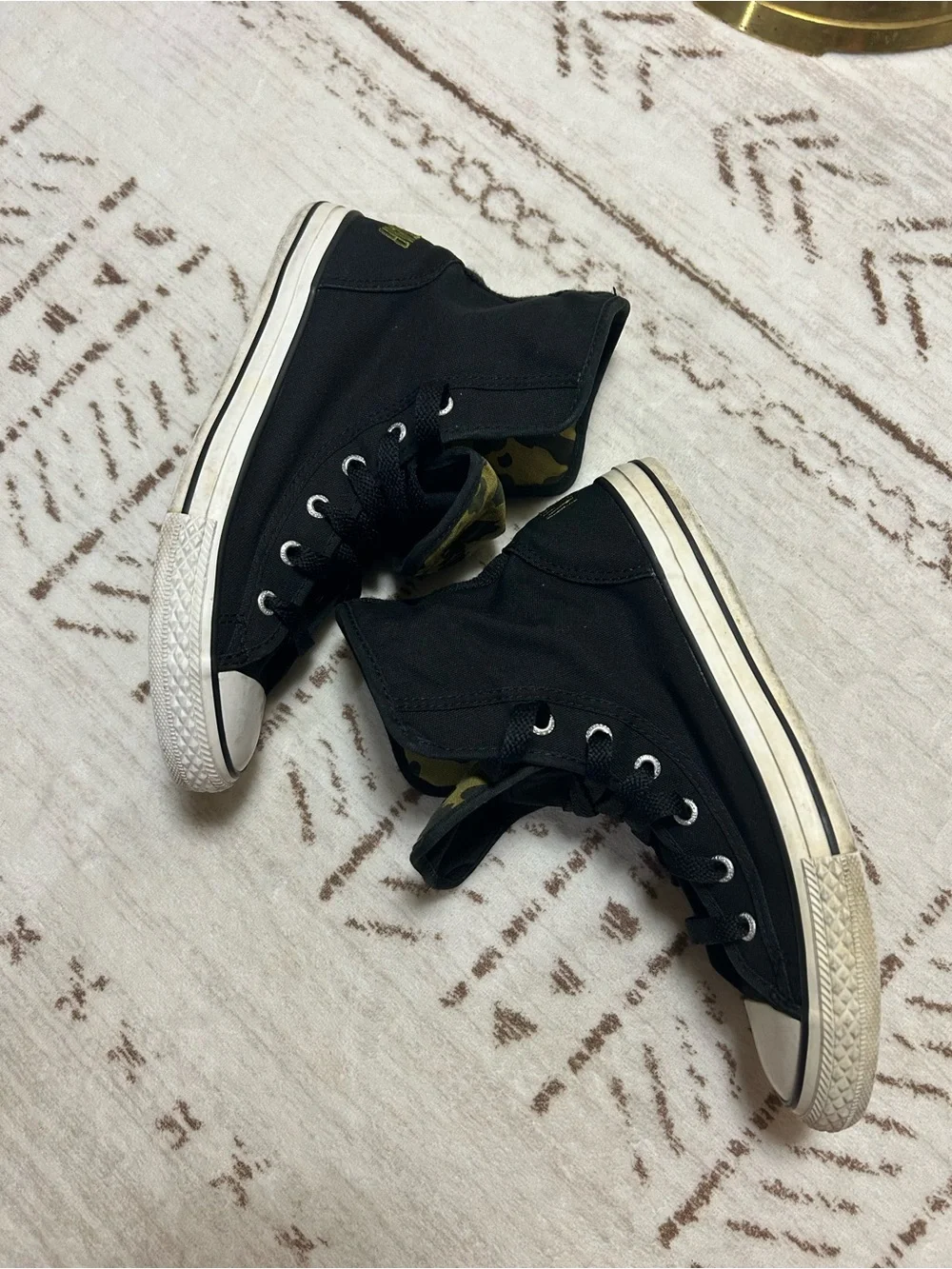 Converse Chuck Taylor Fold Down Camo High Top Sneakers Youth 6 Black Unisex